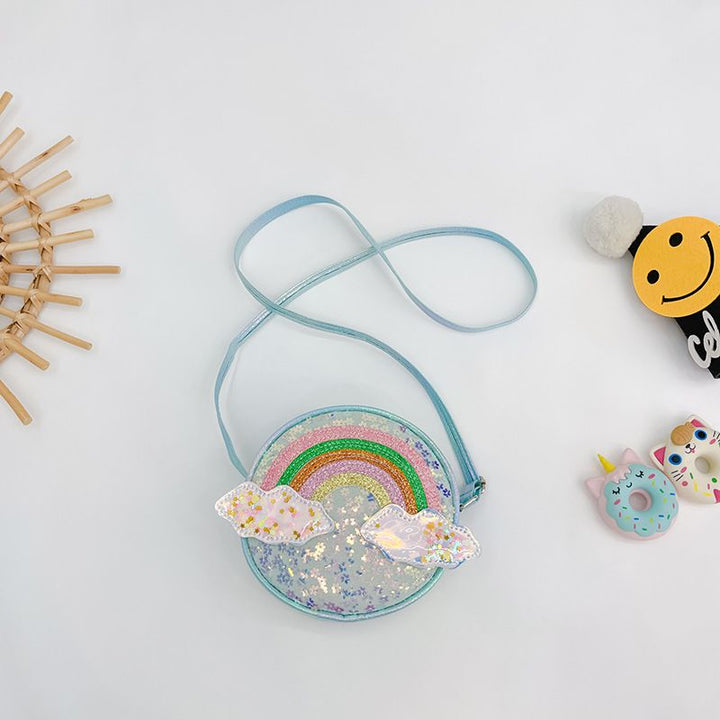 Blue Sequin Rainbow Purse