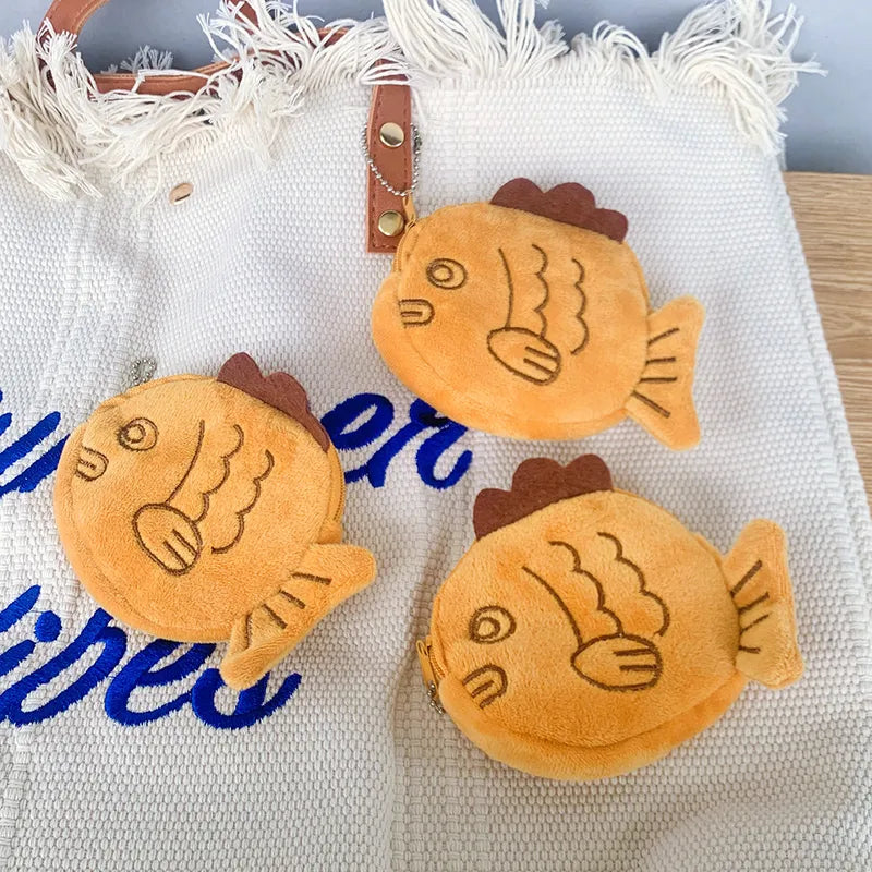 Taiyaki Fish Zipper Keychain Pouch