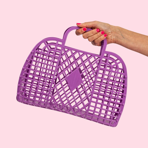 Large Retro Basket - Purple