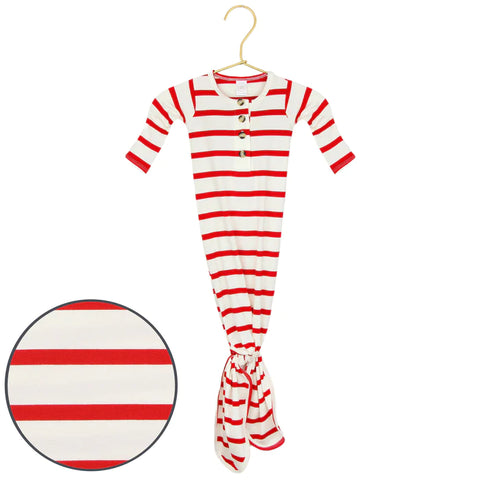 London Stripe Knotted Gown newborn-3 months