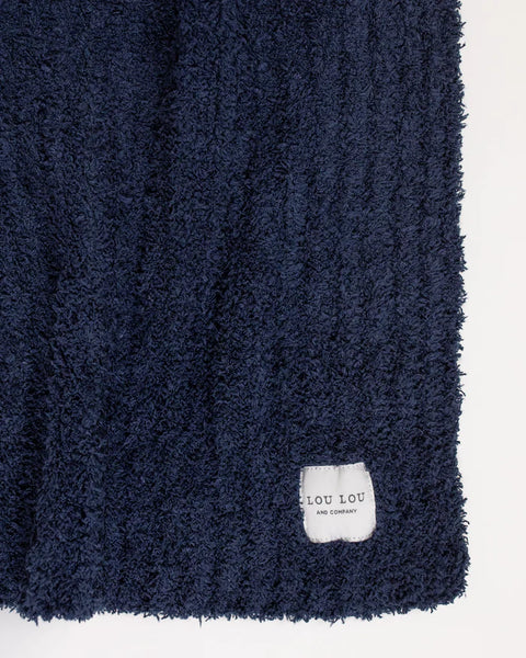 Large Chenille Blanket Navy