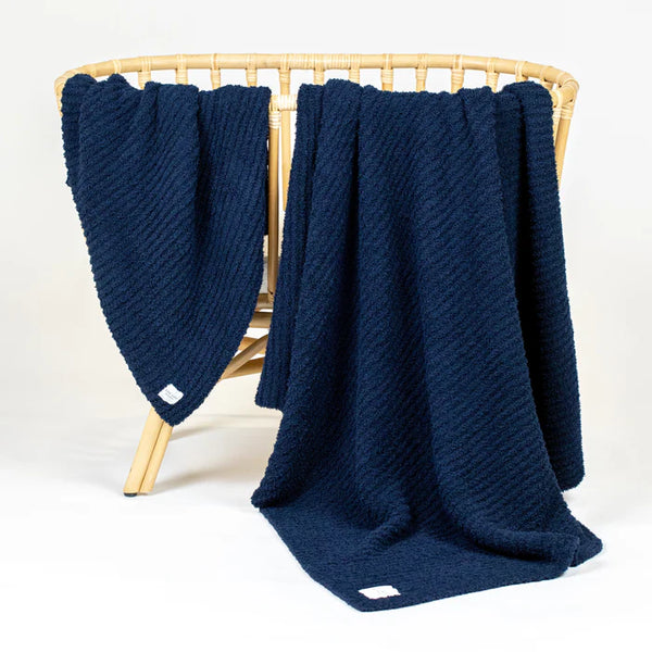 Large Chenille Blanket Navy