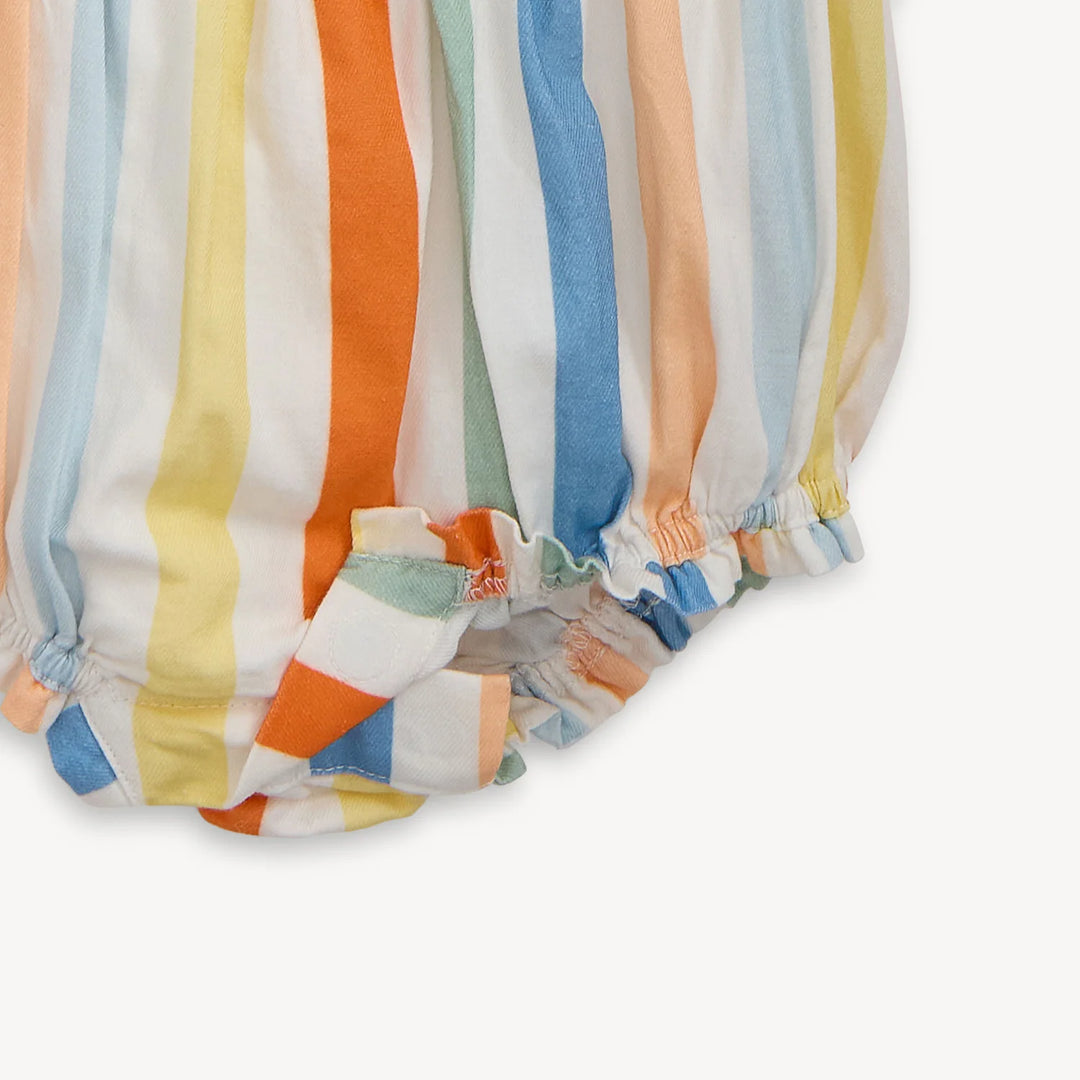 Multi Stripe Woven Tassle Bubble Romper