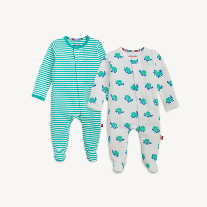 Turtle Stripe CloudStretch Footie 2-Pack