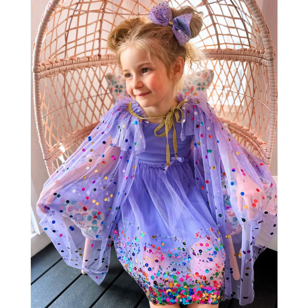 Lavender Tulle Confetti Cape