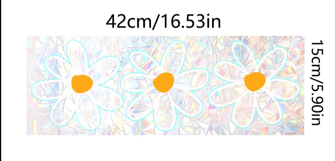 Daisies S/3 Sun Catcher Vinyl Static Stickers