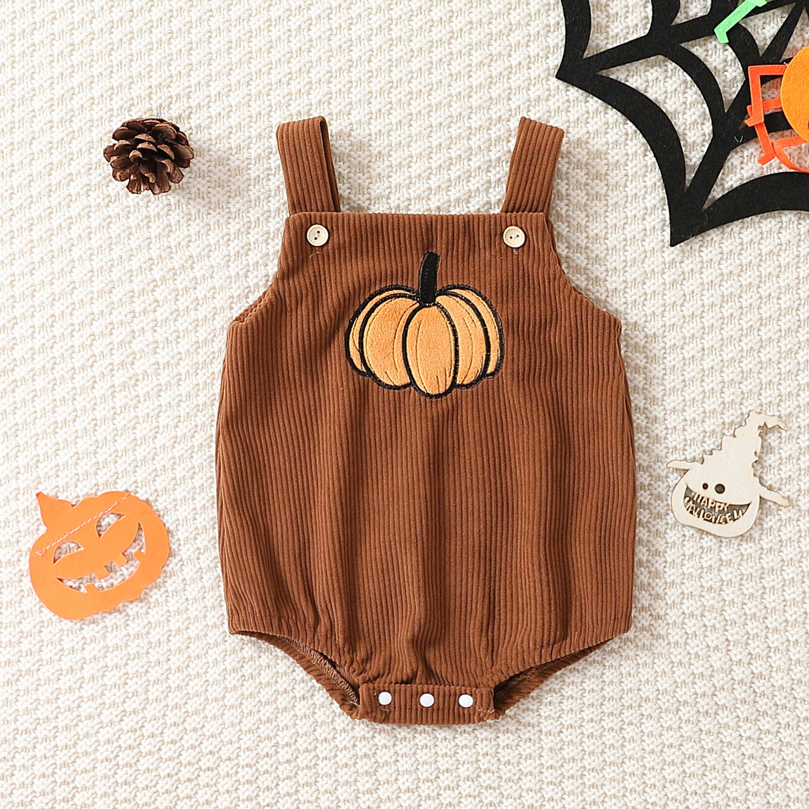 Pumpkin Corduroy Romper