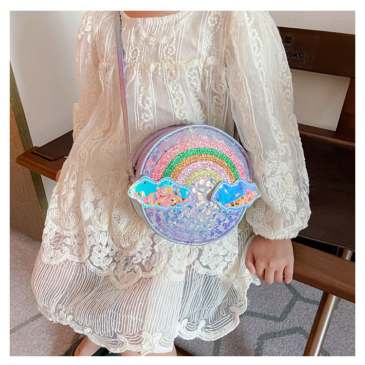 Blue Sequin Rainbow Purse