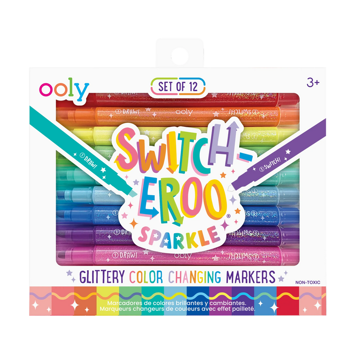 Switch-Eroo Sparkle Color Changing Markers - Set of 12
