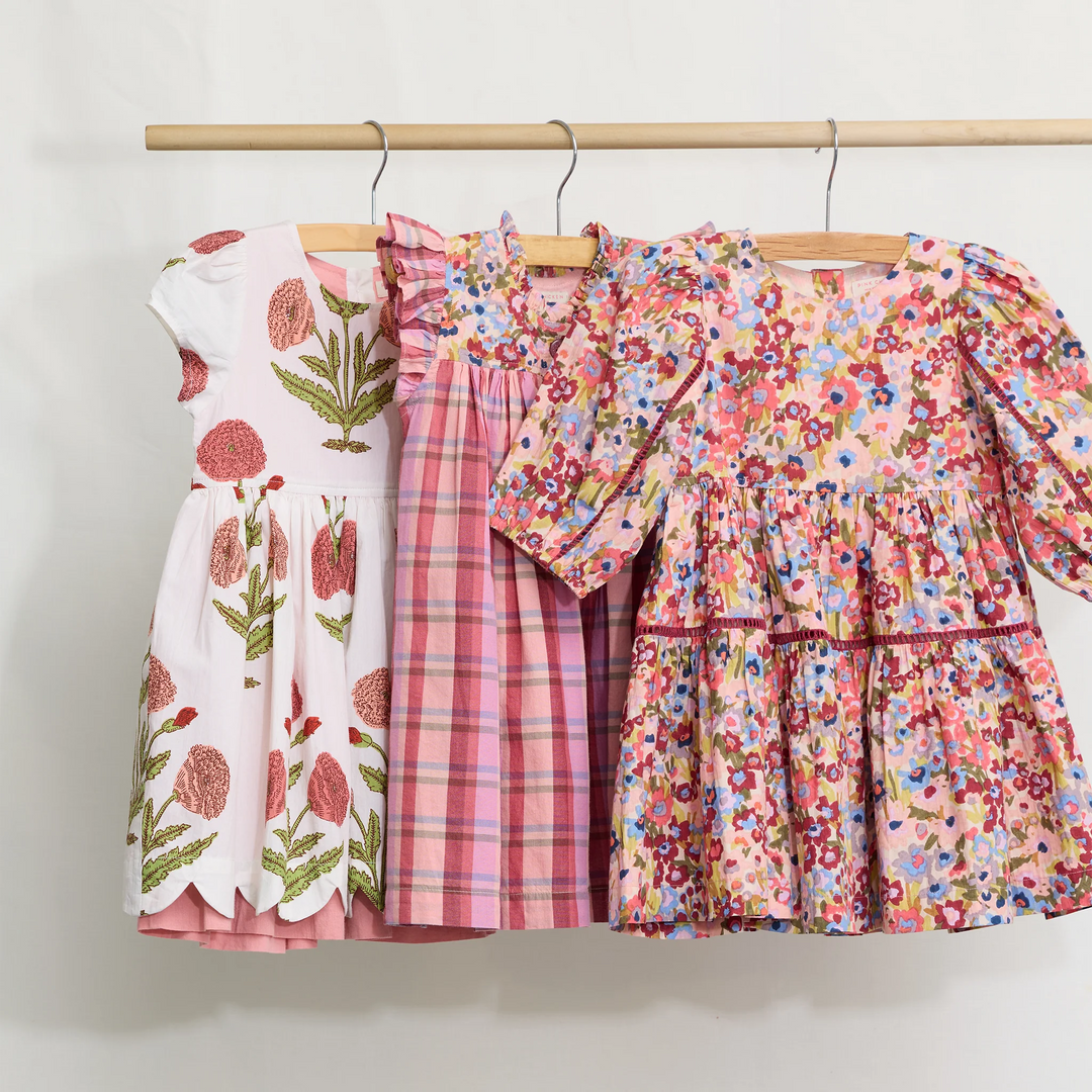 Burgundy Sketched Floral Maribelle Dress