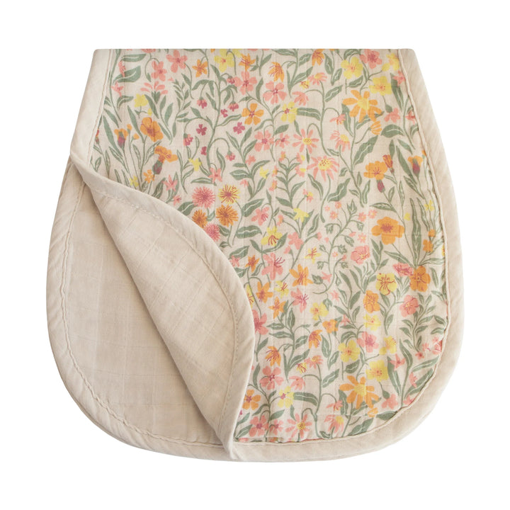 Cloud Muslin Burp Cloth 2 Pack - pastel blooms/fog