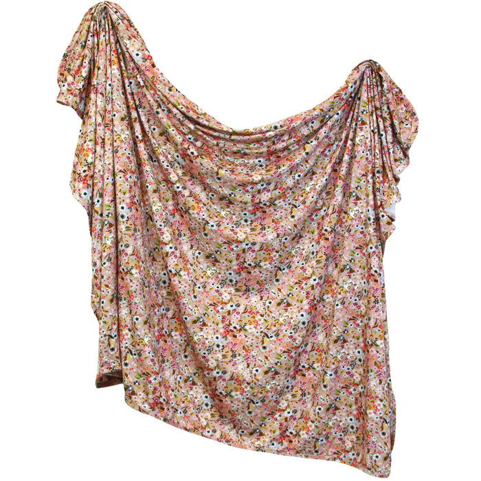 Mauve Wildflower Penelope Swaddle Blanket