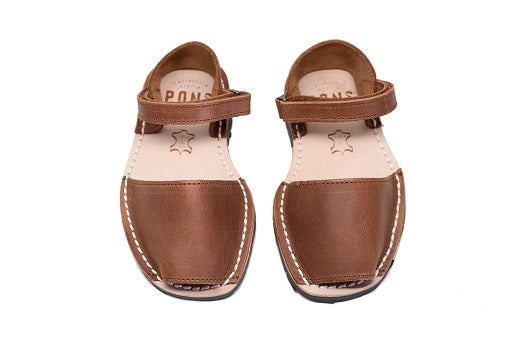 Little Frailera Leather Sandals Brown