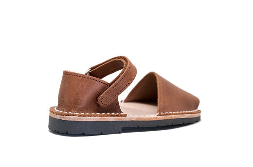 Little Frailera Leather Sandals Brown