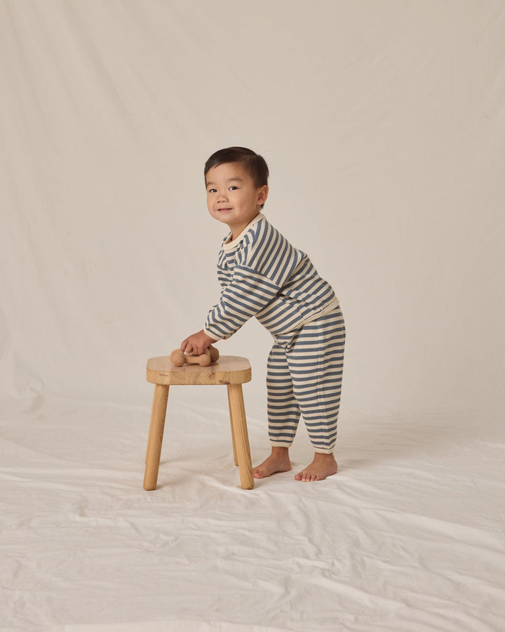 Ocean Stripe Waffle Slouch Set