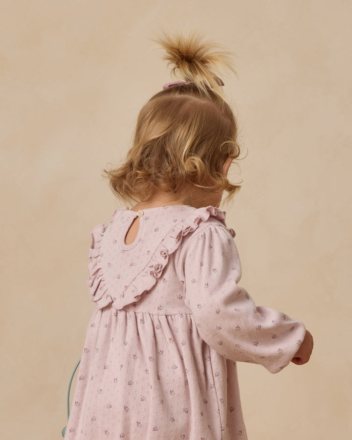 Lilac Ditsy L/S Ruffle Dress