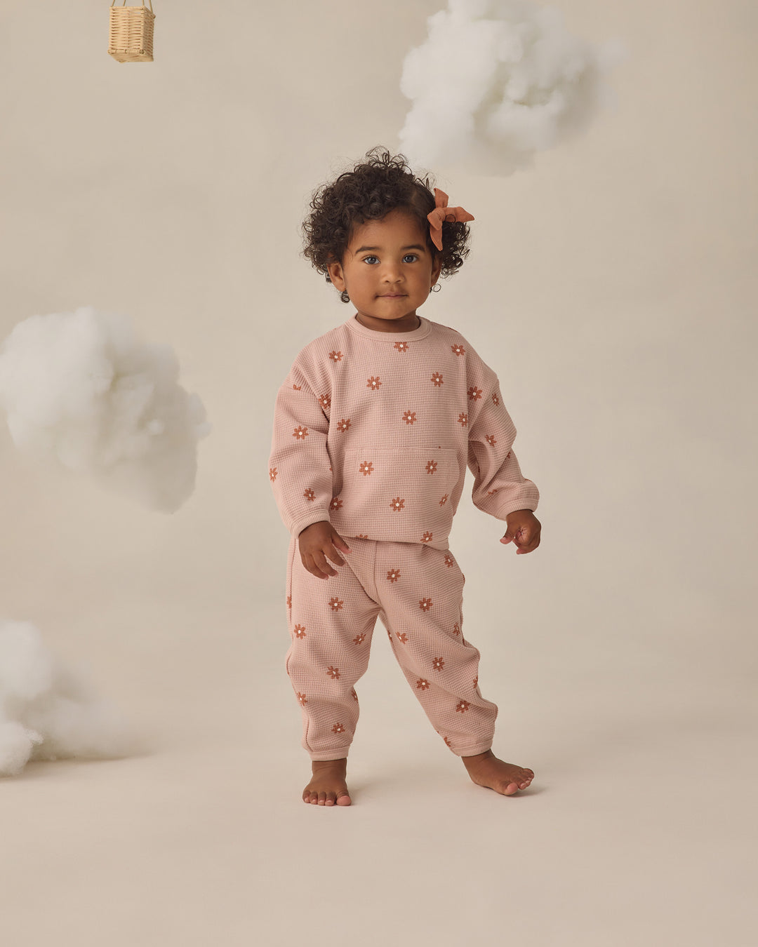 Pink Daisy Waffle Sweater Set