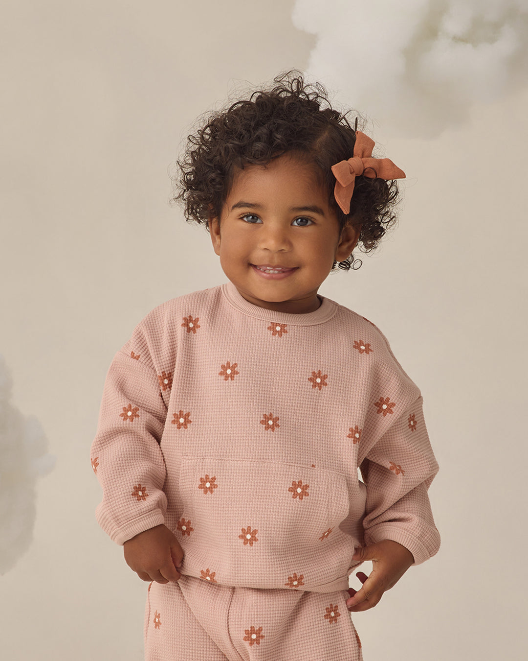 Pink Daisy Waffle Sweater Set