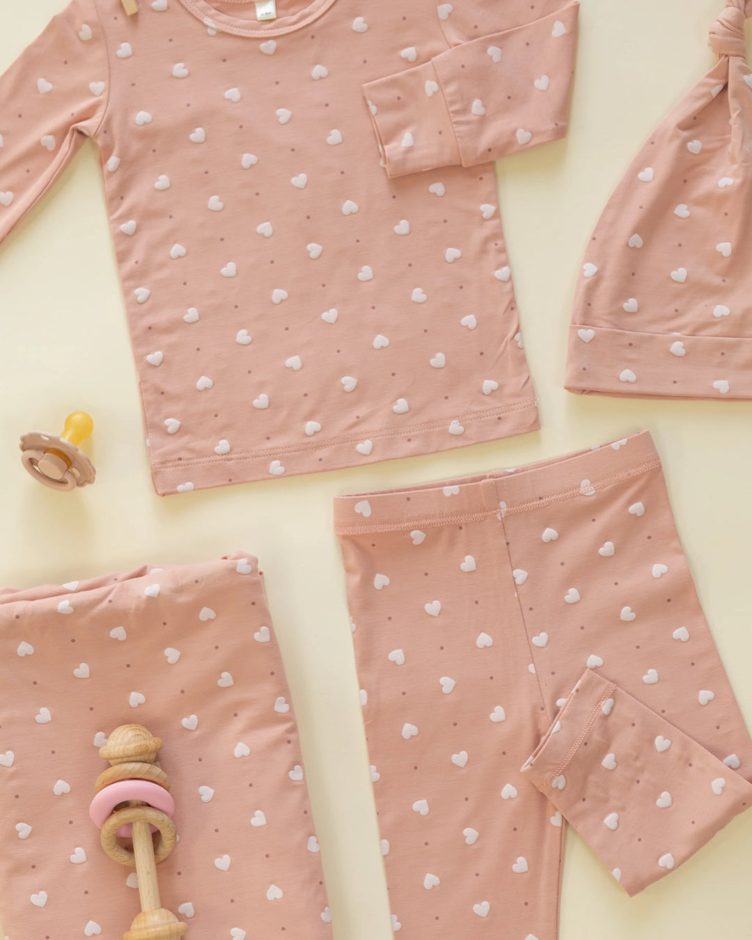Pink Hearts Bamboo Pajama Set