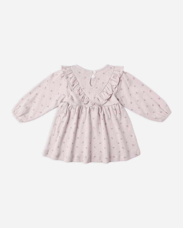 Lilac Ditsy L/S Ruffle Dress