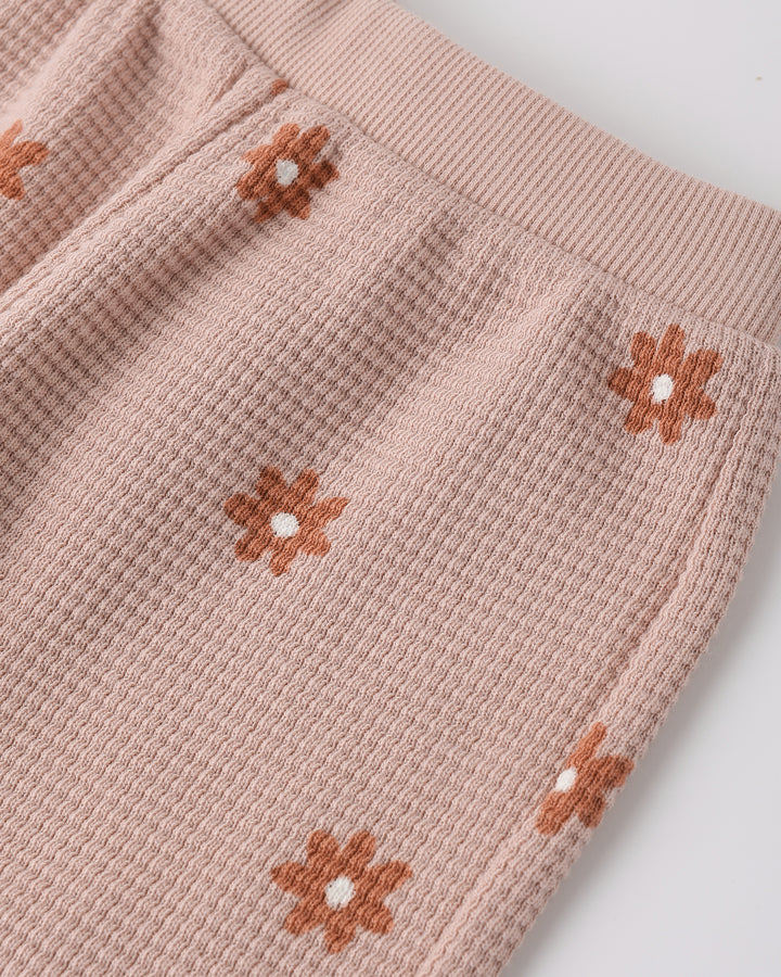 Pink Daisy Waffle Sweater Set