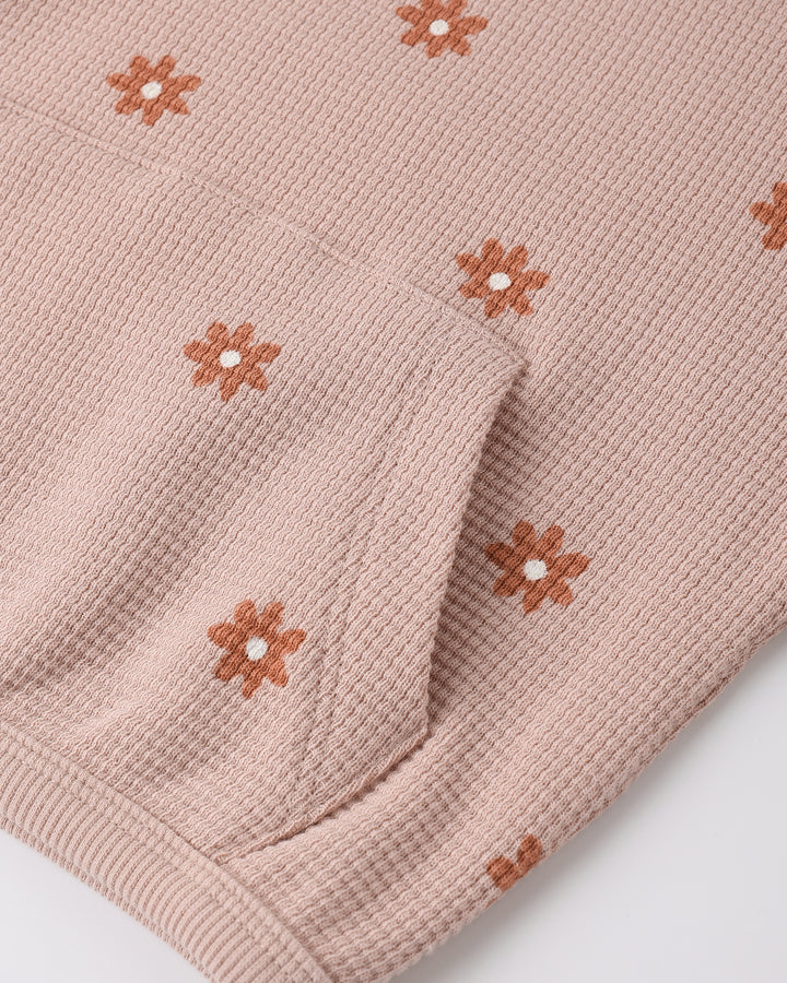 Pink Daisy Waffle Sweater Set