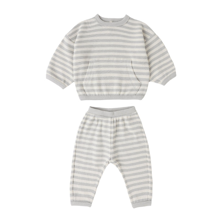 Sky Stripe Waffle Sweater Set