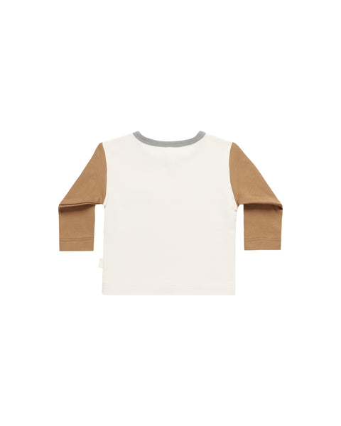 Long Sleeve Pocket Tee Color Block