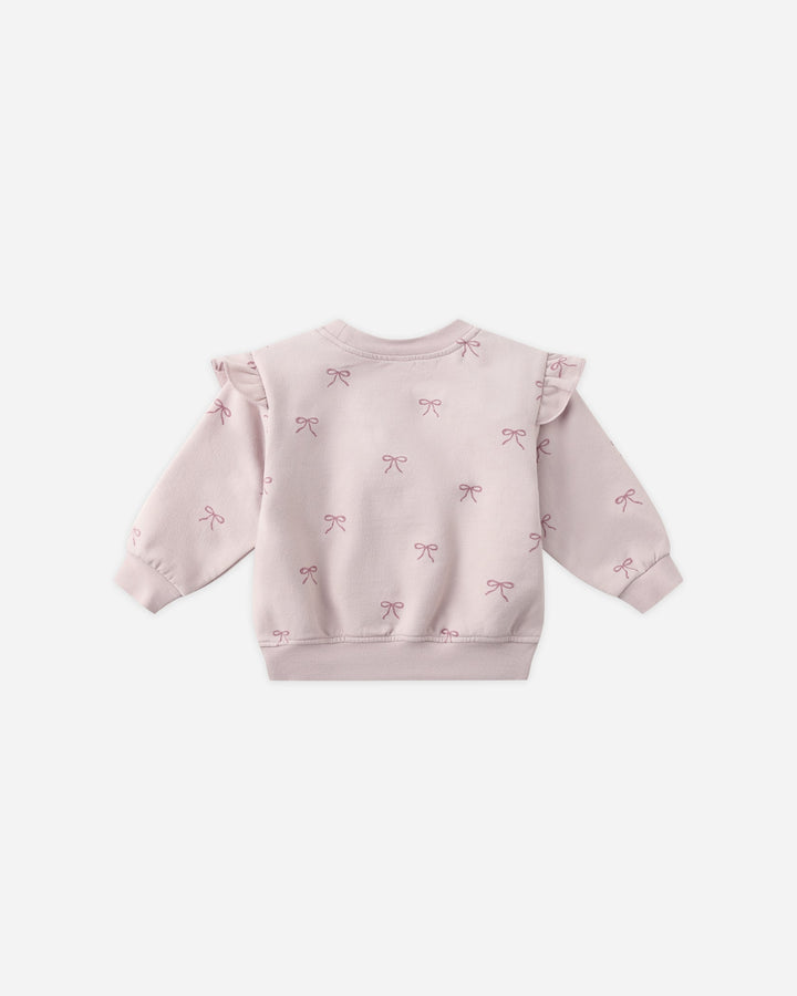Lilac Bows Ruffle Fleece Sweatshirt
