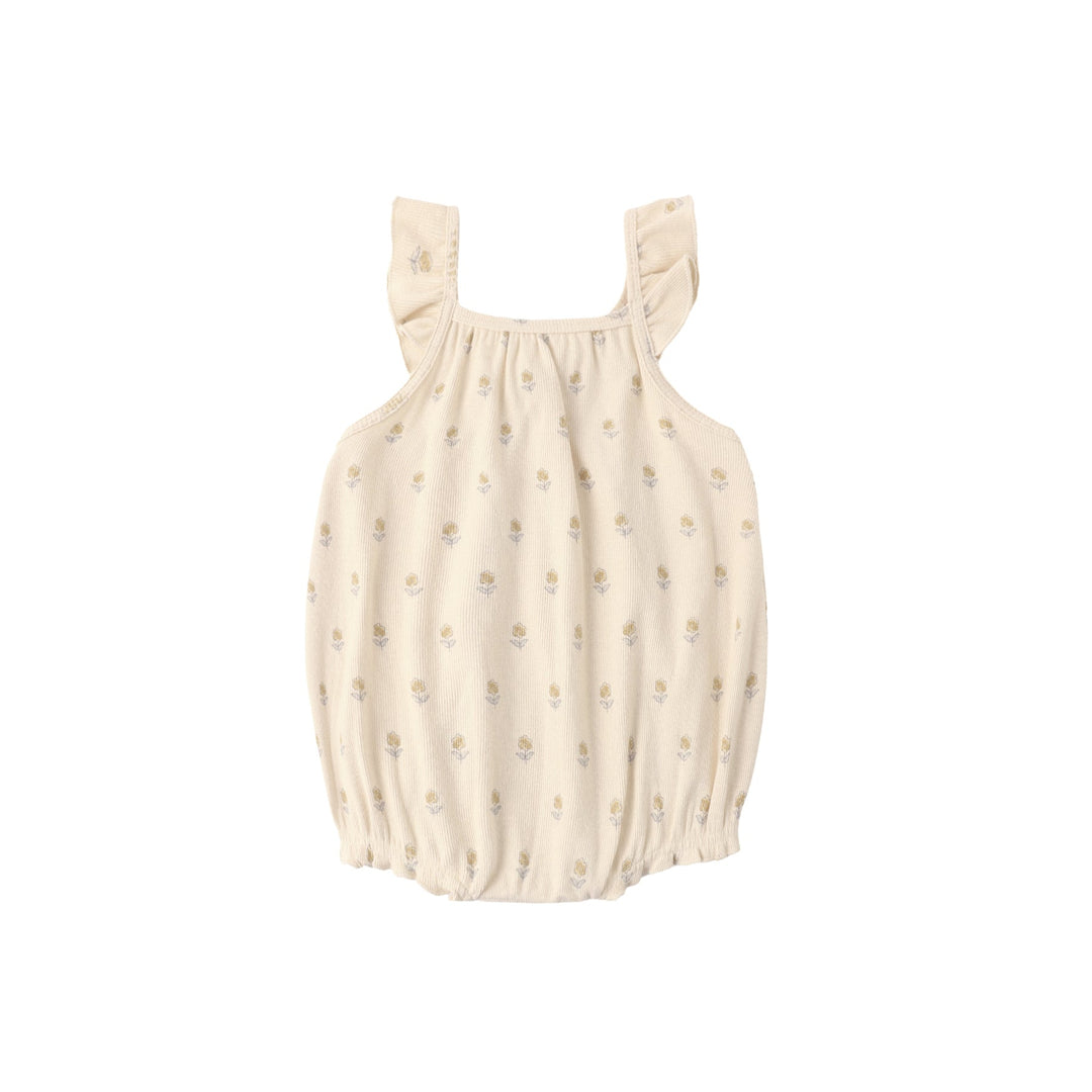 Ecru Buttercup Ribbed Ruffle Romper