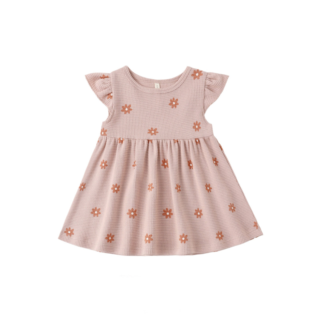 Pink Daisy Flutter Sleeve Dress