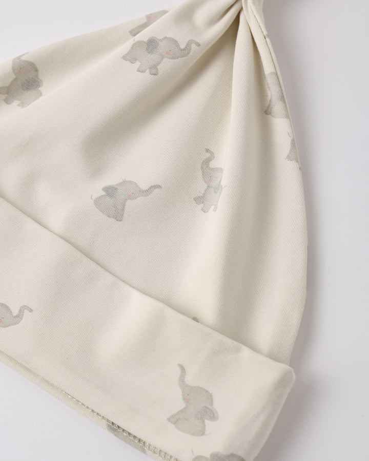 Elephants Bamboo Baby Gown + Hat Set newborn