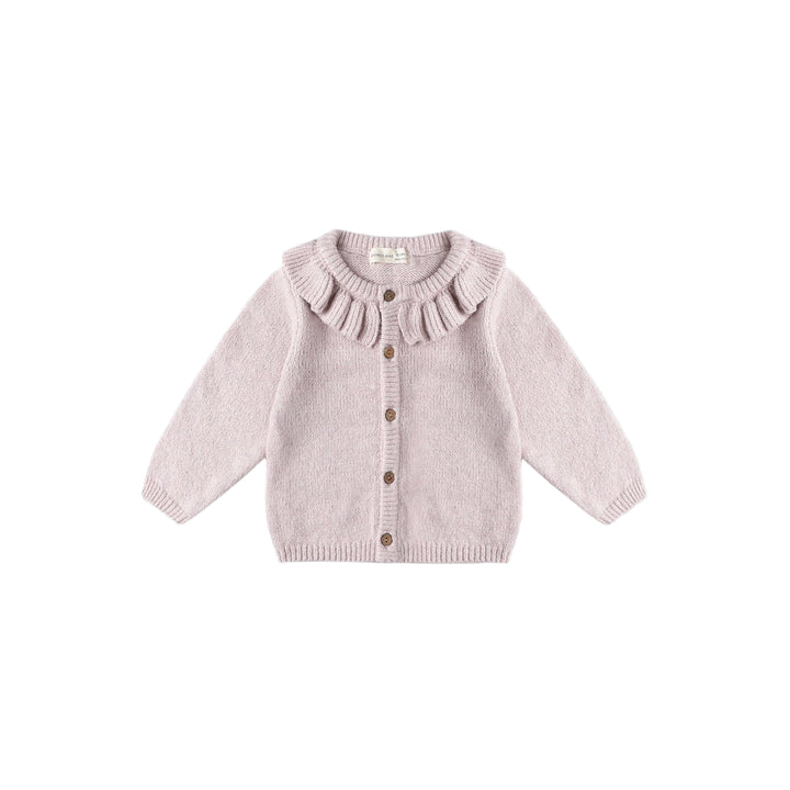 Lilac Ruffle Collar Cardigan