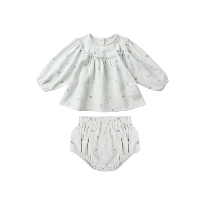 Blue Twinkle Mia Top + Bloomer Set