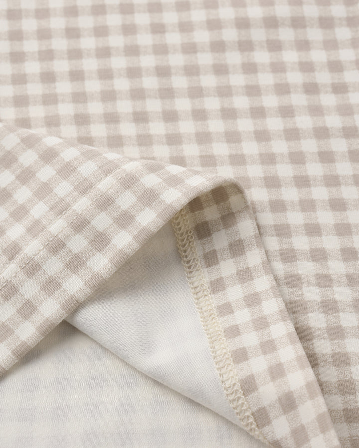 Oat Gingham Bamboo S/S PJ Set