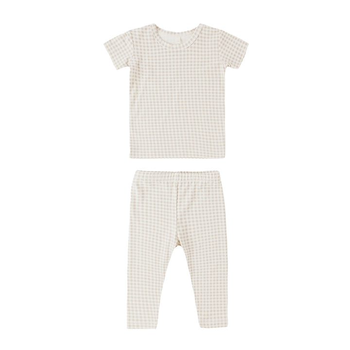Oat Gingham Bamboo S/S PJ Set