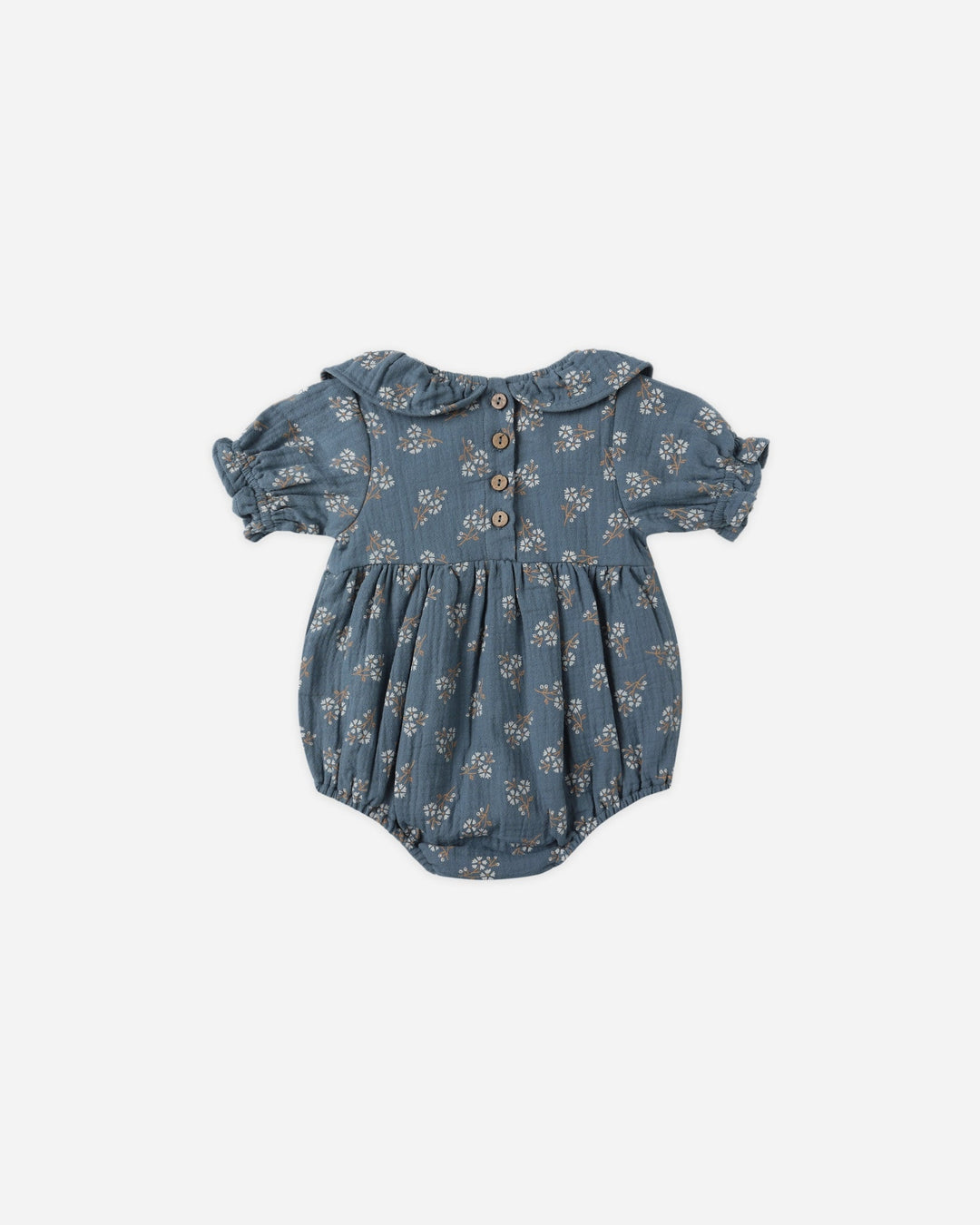 Ocean Blue Floral Collared Romper