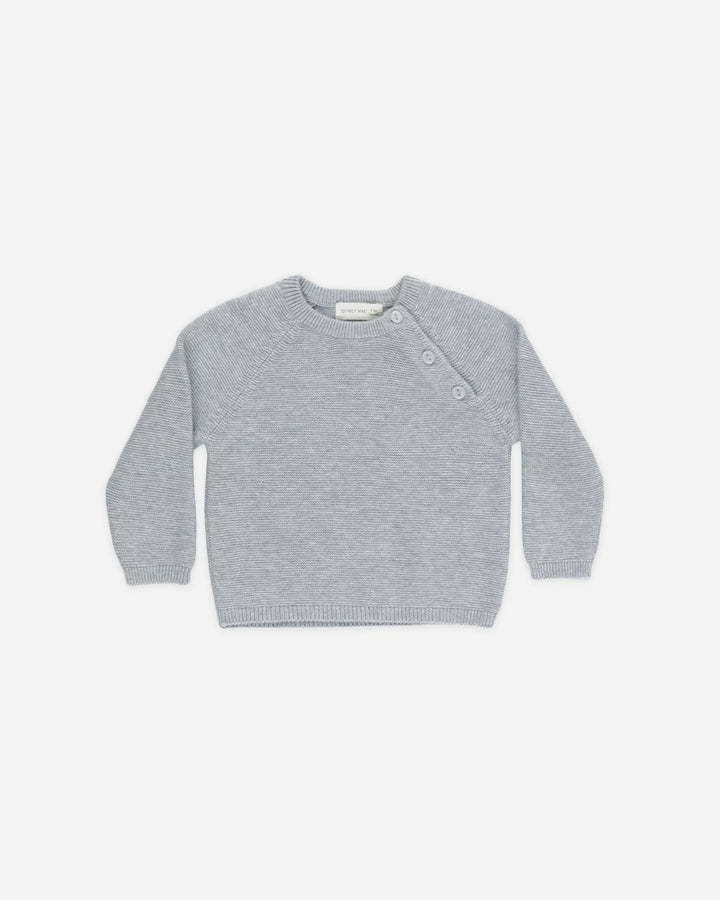Heathered Dusty Blue Bailey Knit Sweater