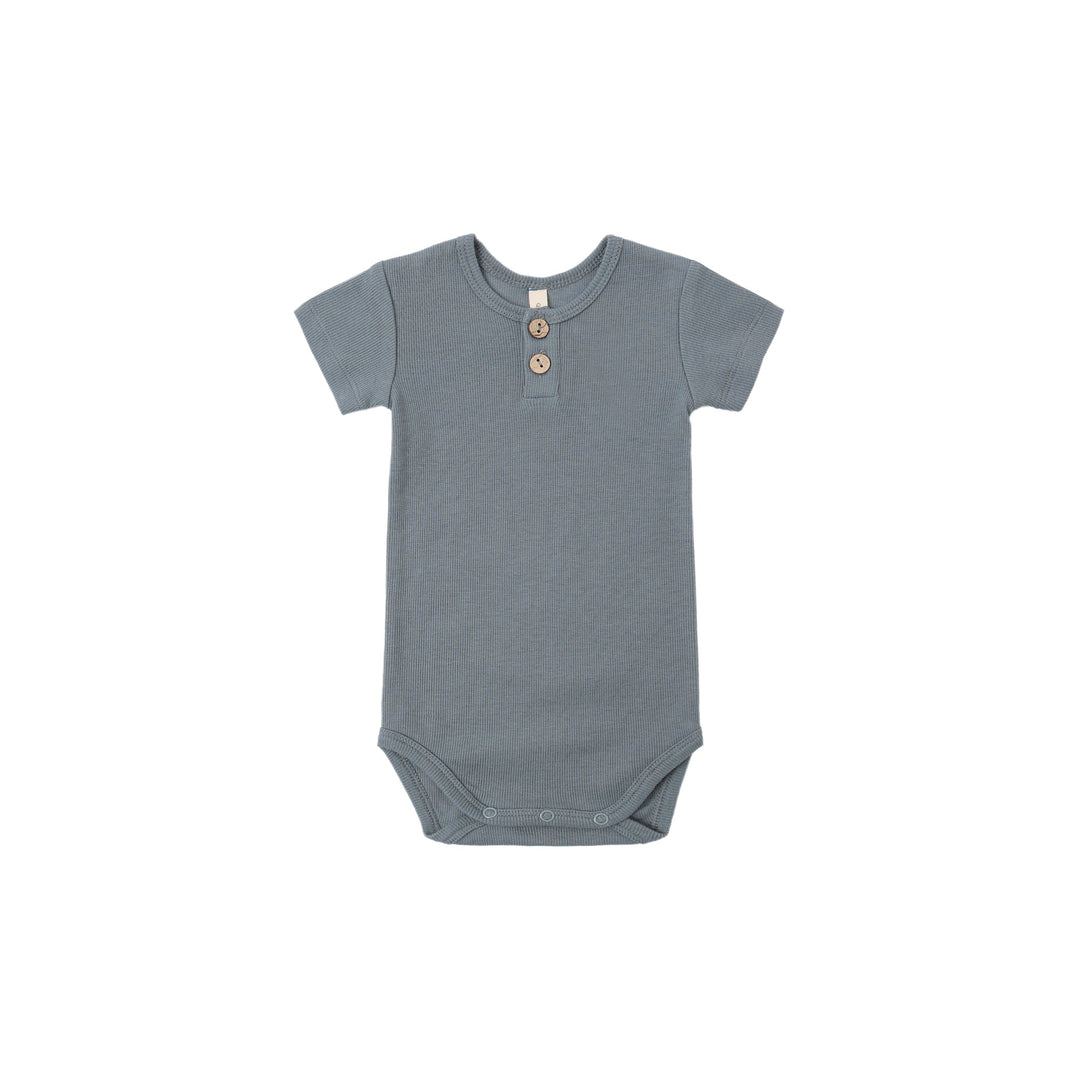 Ocean Ribbed S/S Henley Bodysuit