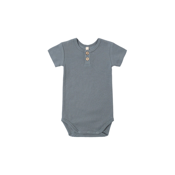Ocean Ribbed S/S Henley Bodysuit