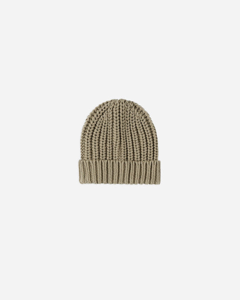 Olive Chunky Knit Beanie