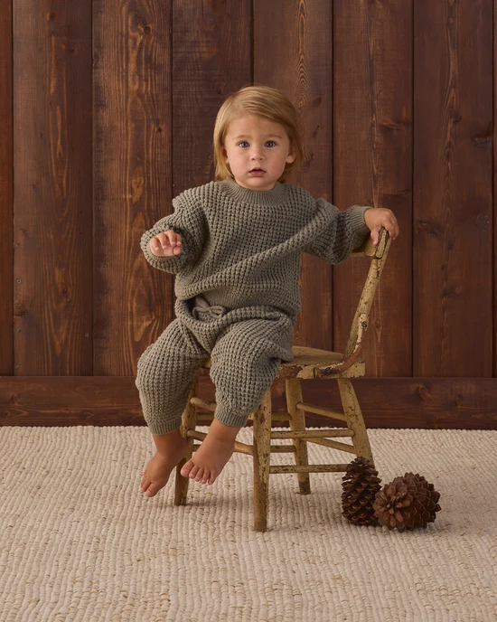 Chunky Knit Pant - Spruce