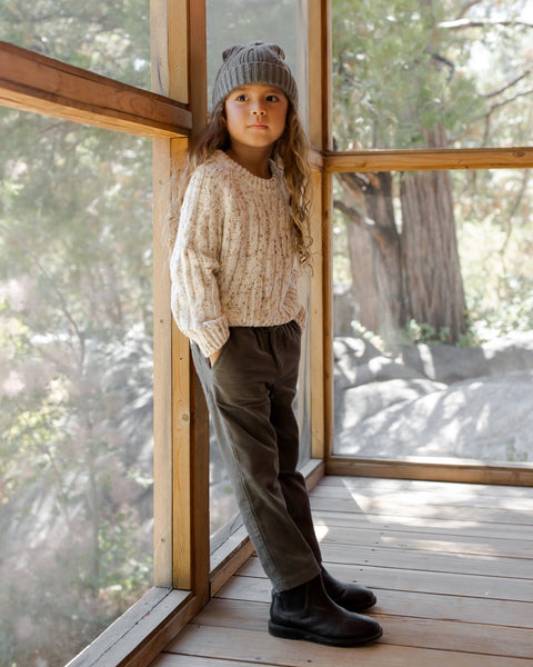 Natural Speckle Cable Knit Sweater