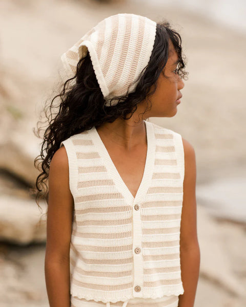 Sand Stripe Knit Kid Vest