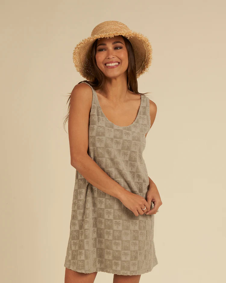 Palm Check Terry Tank Dress