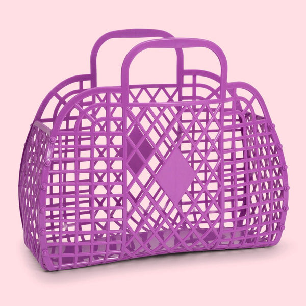 Large Retro Basket - Purple