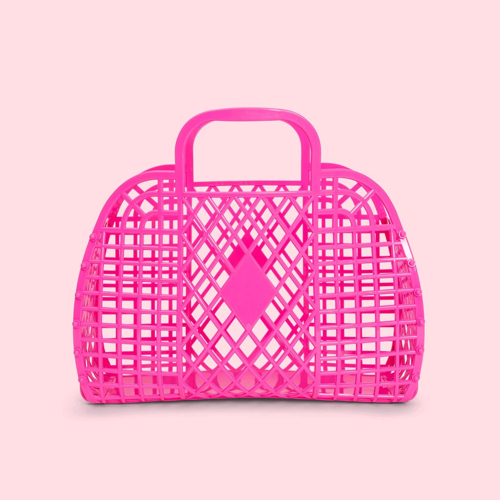 Small Retro Basket - Berry Pink