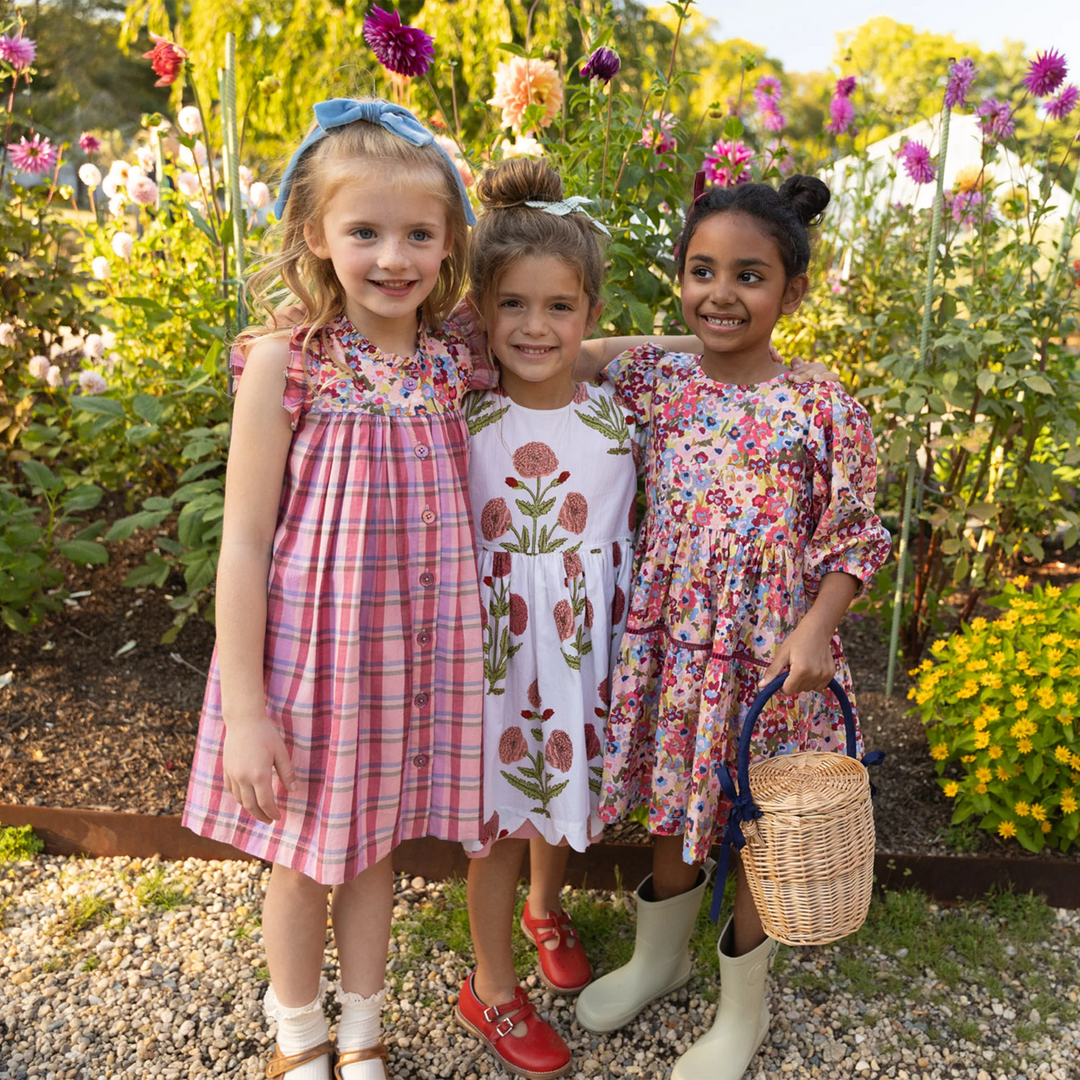 Burgundy Sketched Floral Maribelle Dress