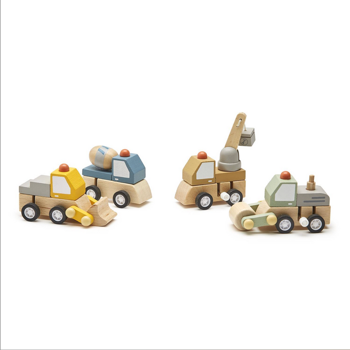 Wooden Wind Up Construction Vehicle
