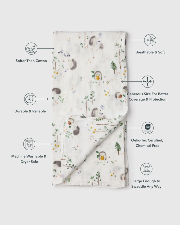 Muslin Swaddle - Hedgehogs